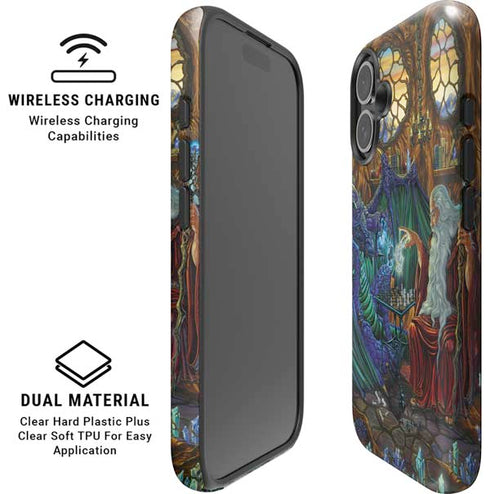 Dragon and Wizard Playing Chess by Ed Beard Jr iPhone 16 Plus Magsafe Impact Case